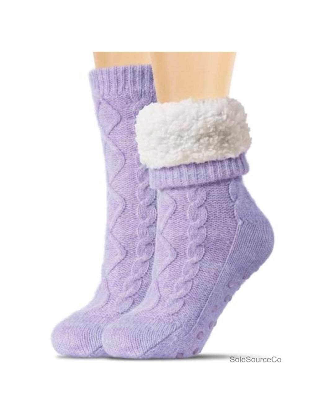 Slipper Socks for Women, Sherpa Lined with Grippers, Non Slip
